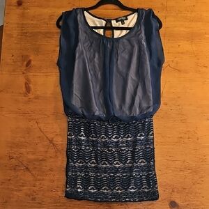 Love Reign Navy and Cream Dress